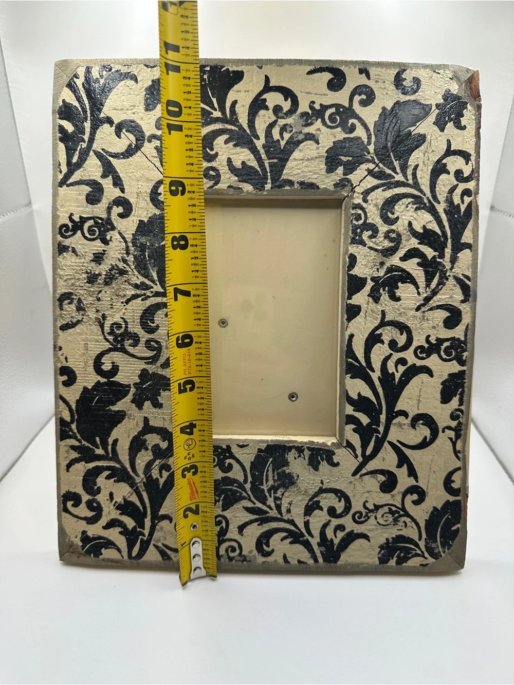 Pier 1 Decorative Photo Frame with Damask Pattern